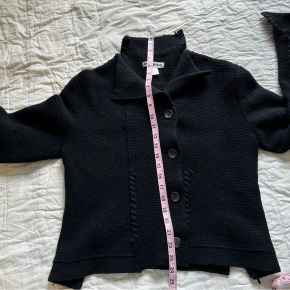 Issey Miyake Black Cardigan Sweater Size 4 - Picture 4 of 9